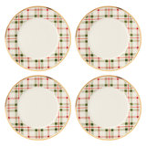 Holiday Plaid Dinner Plates, Set of 4