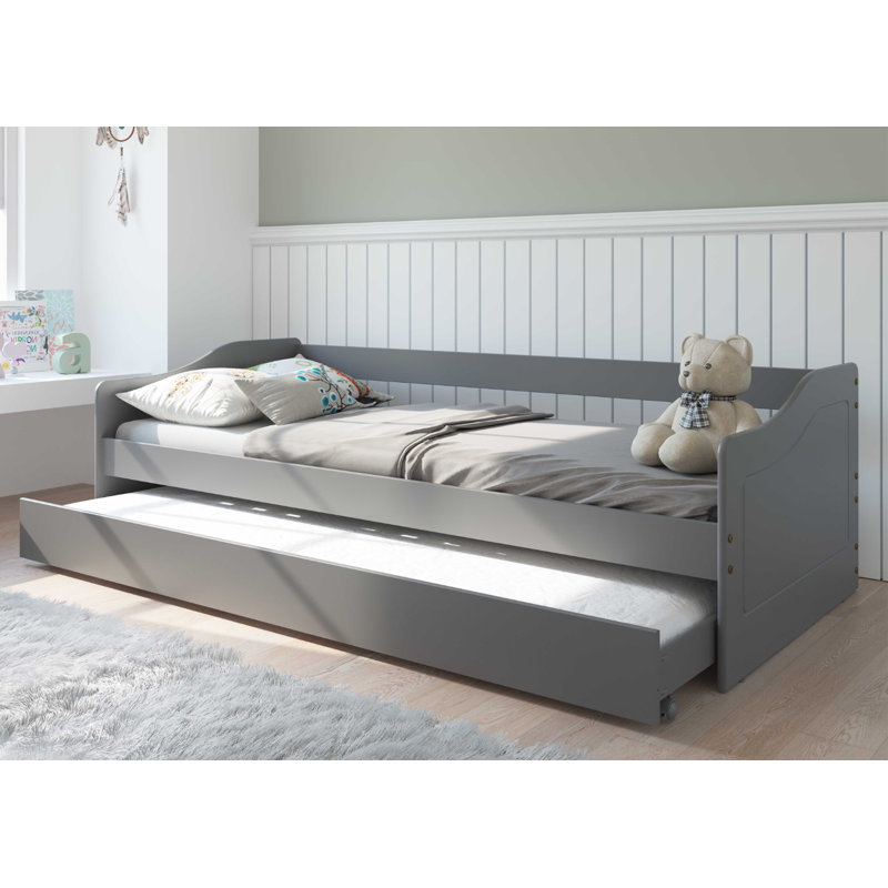 Children's bed Sanah - including slatted frame, Grey, 90 x 200 cm