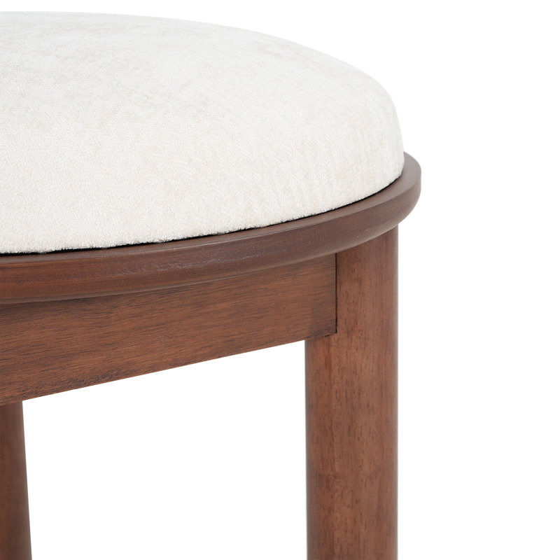 Chaise de salle à manger en polyester et tissu beige avec structure en bois (ensemble de 2) - noyer, Brun