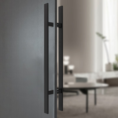 Double Sided Push Pull Door Handle,H-Shaped Door Pull Handle(1.57(W))