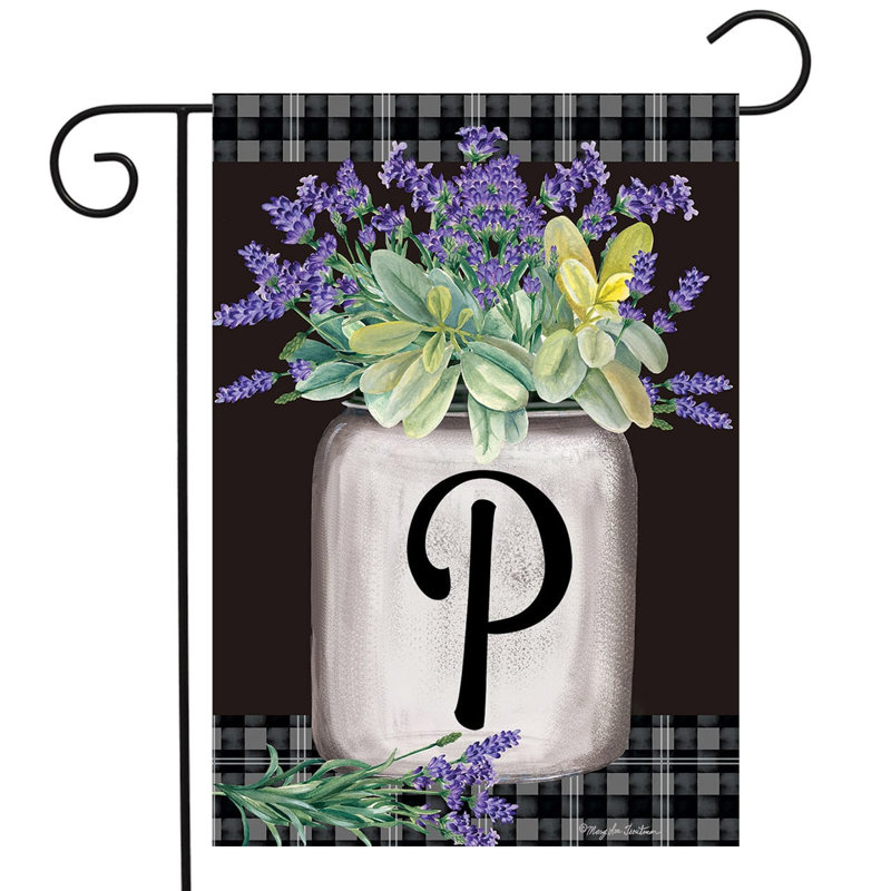 Drapeau de jardin ferme monogramme lettre P