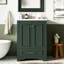 Meuble-lavabo de 61 cm avec lavabo en céramique, style moderne, lignes élégantes et poignées argentées, grand espace de rangement