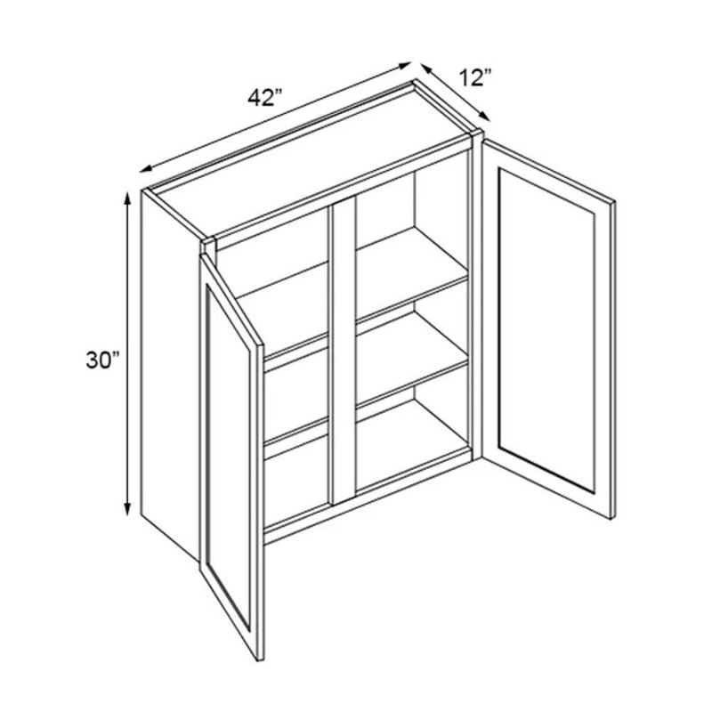 Armoire murale W0936, Bleu, 42", 30"