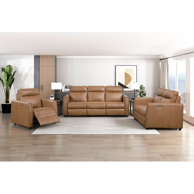 Modern Brown Power Recliner Sofa Set 3pc Sofa Loveseat Chair USB Ports Zero Wall Reclining Design Faux Leather Upholstery Furniture