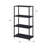 Corsi 4-Shelf Wood and Metal Etagere Bookcase - Black-563877822-637314504