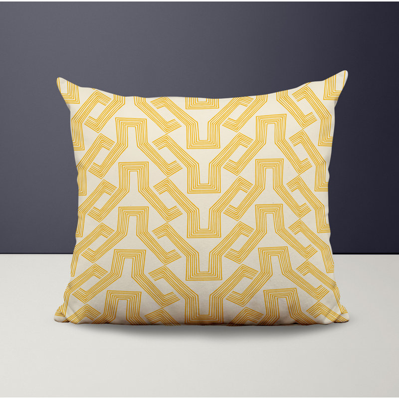 Housse et insert de coussin décoratif en polyester, L 19 po x H 19 po, Jaune