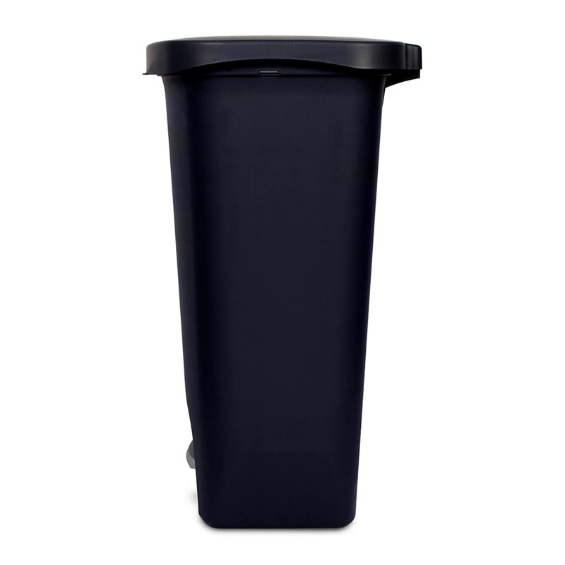 Glad 13 Gal Trash Can with Step Pedal and Odor Protection, Black, Pack of 2, Black