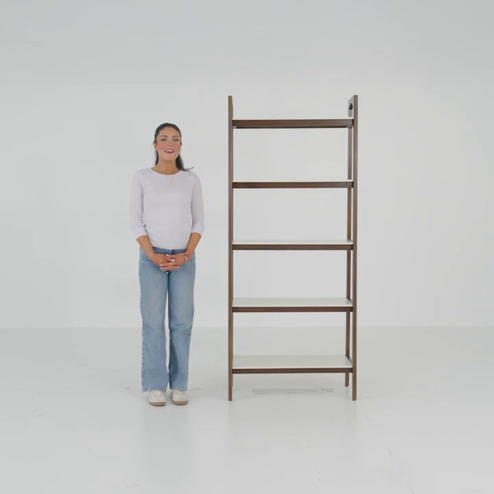 Madison Park Parker 73'' H x 31'' W Wooden 5-Shelf Ladder Bookcase