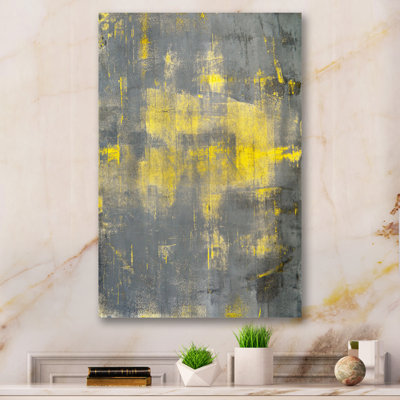 «In Shades Of Grey and Yellow II», reproduction d'art moderne et contemporaine sur toile