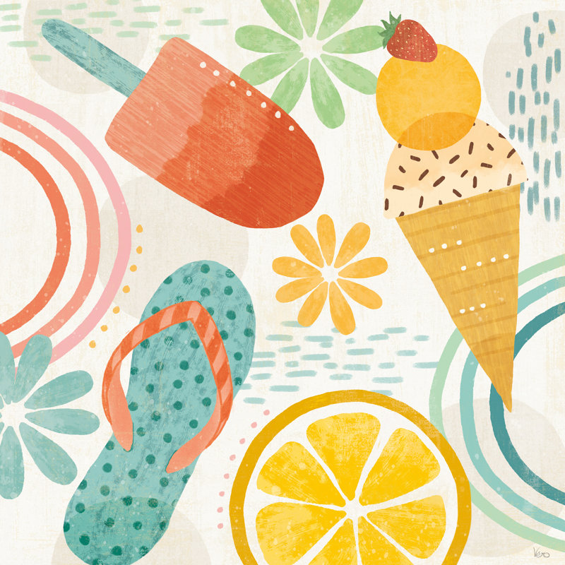 " Sweet Summer IV " by Veronique Charron Painting Print, 12" H x 12" W x 1.25" D
