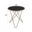 Table d'appoint ronde en verre givré avec base en V-1291706696