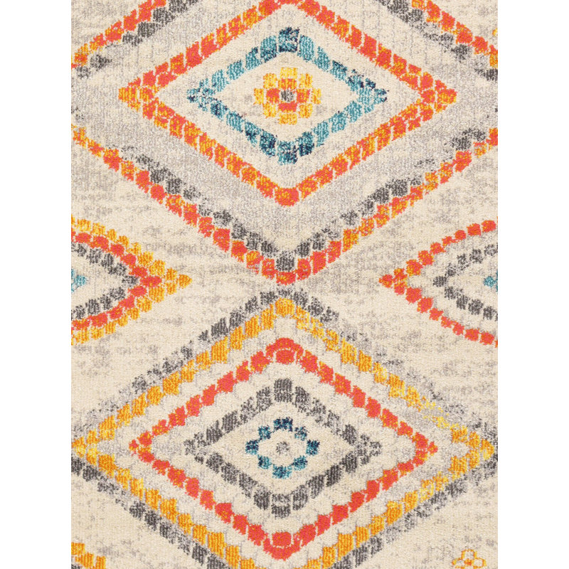 Aldora Southwestern Gray and Multicolor Synthetic Area Rug