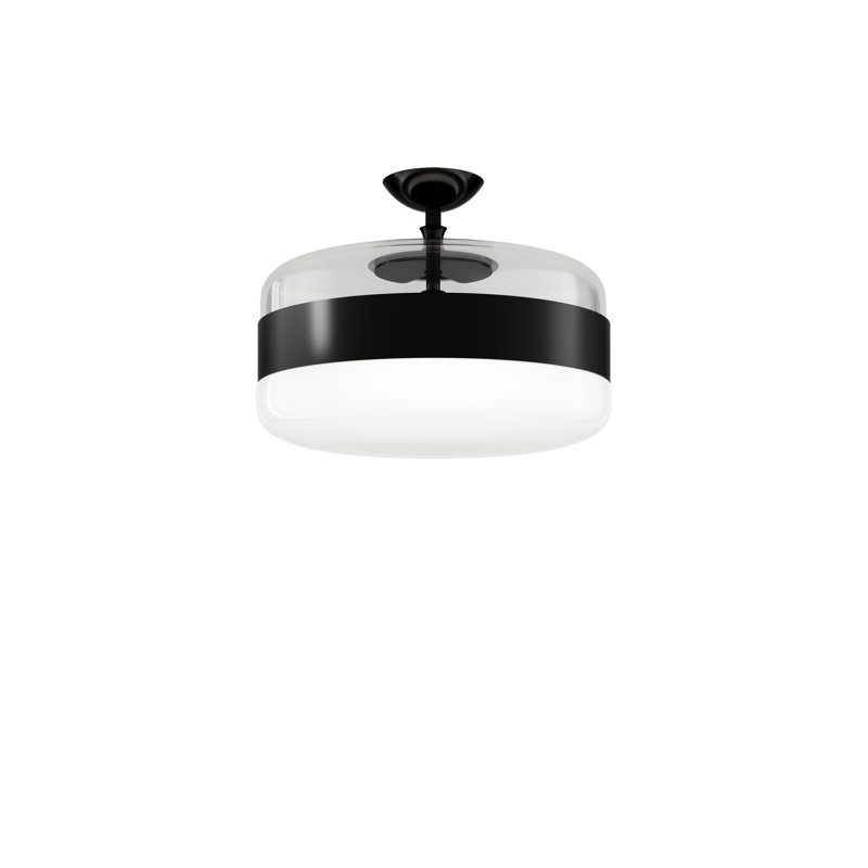 Futura Ceiling Lamp G Amber Brass Matt Black 1 E26 Ul, 11" H x 16" W x 16" D, White Black
