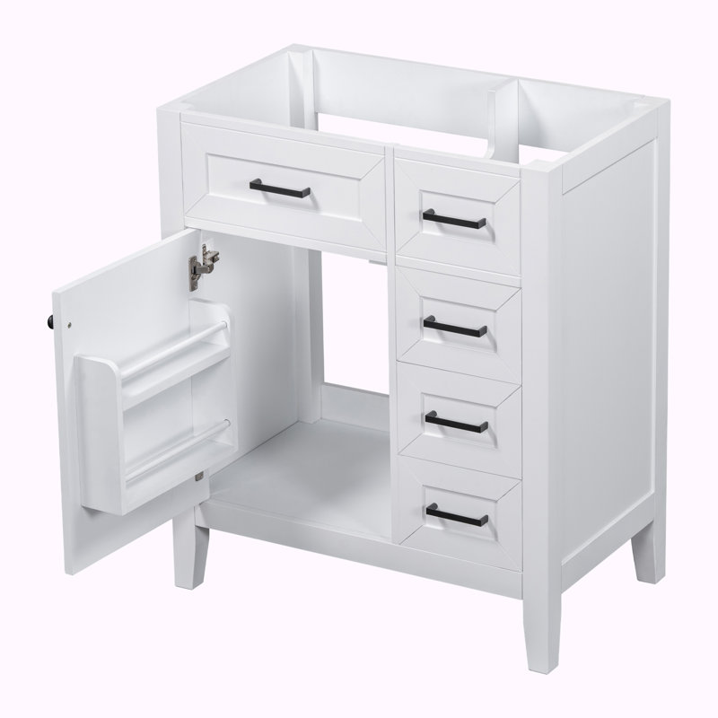 Base de meuble-lavabo simple 29,52 po seulement, Blanc