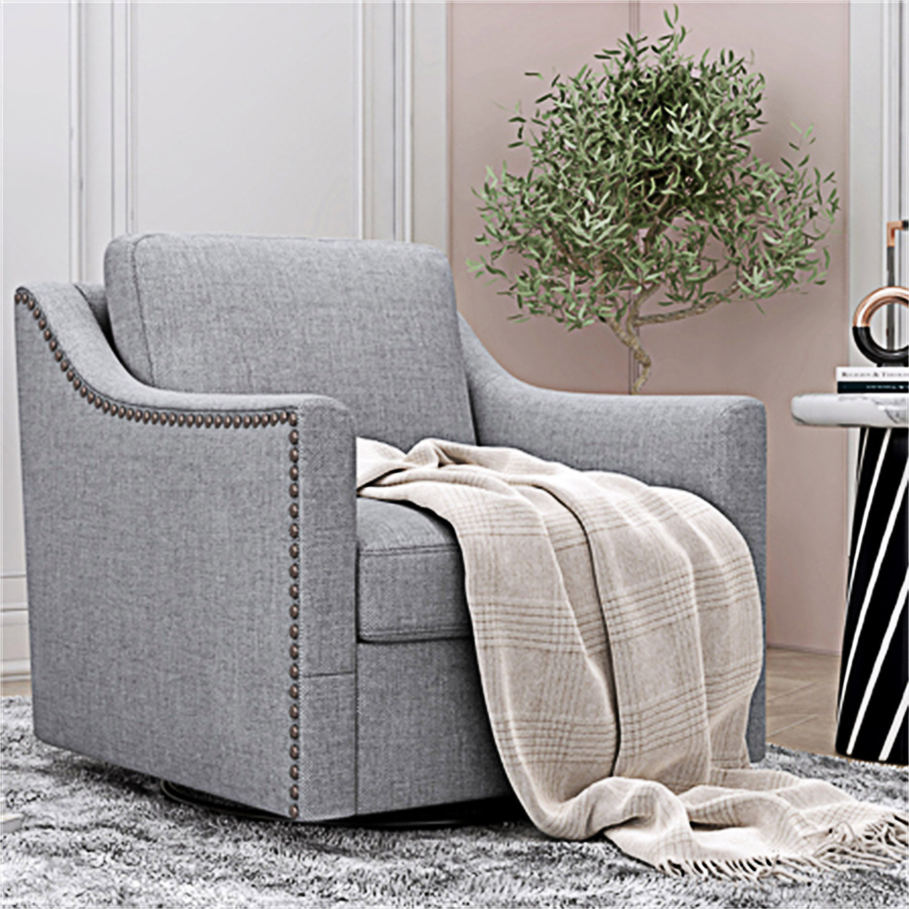 Lark Manor™ Modern Swivel Armchair | Wayfair