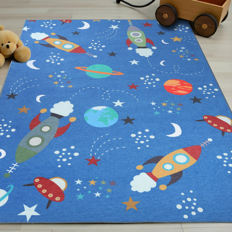 Tapis 100% polyester tissé à la machine Pompey, Rectangle 4 pi x 6 pi