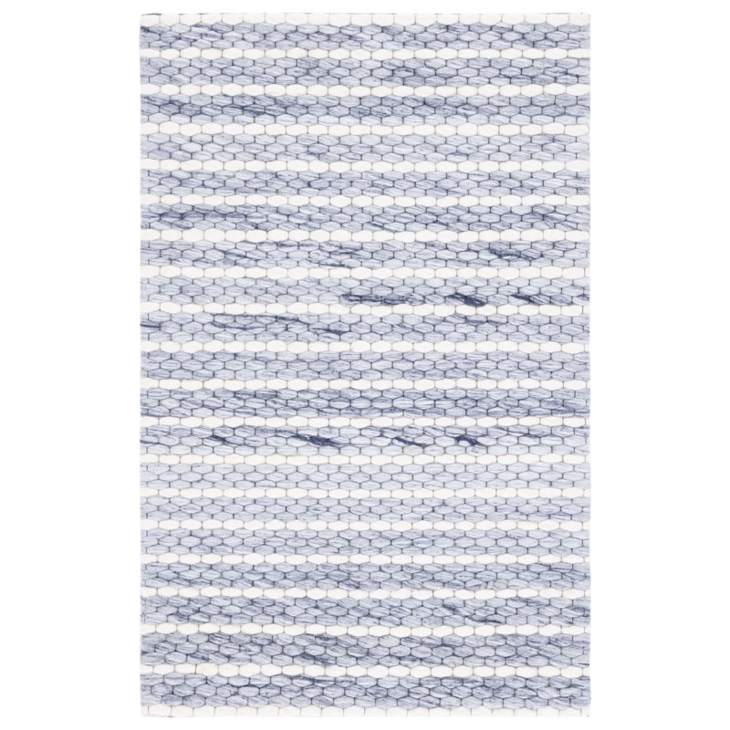 Ese Hand Woven Wool And Cotton With Latex Solid Color Rug, Rectangle 4' x 6'