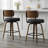 26" Swivel Upholstered Counter Stool with Walnut-Finish Bentwood Frame-114223069-114223066