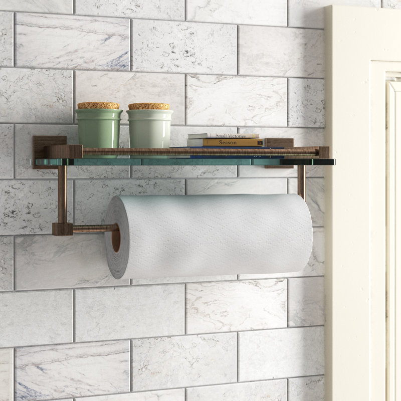 Haranu Bracket Shelf with Towel Bar, Venetian Bronze