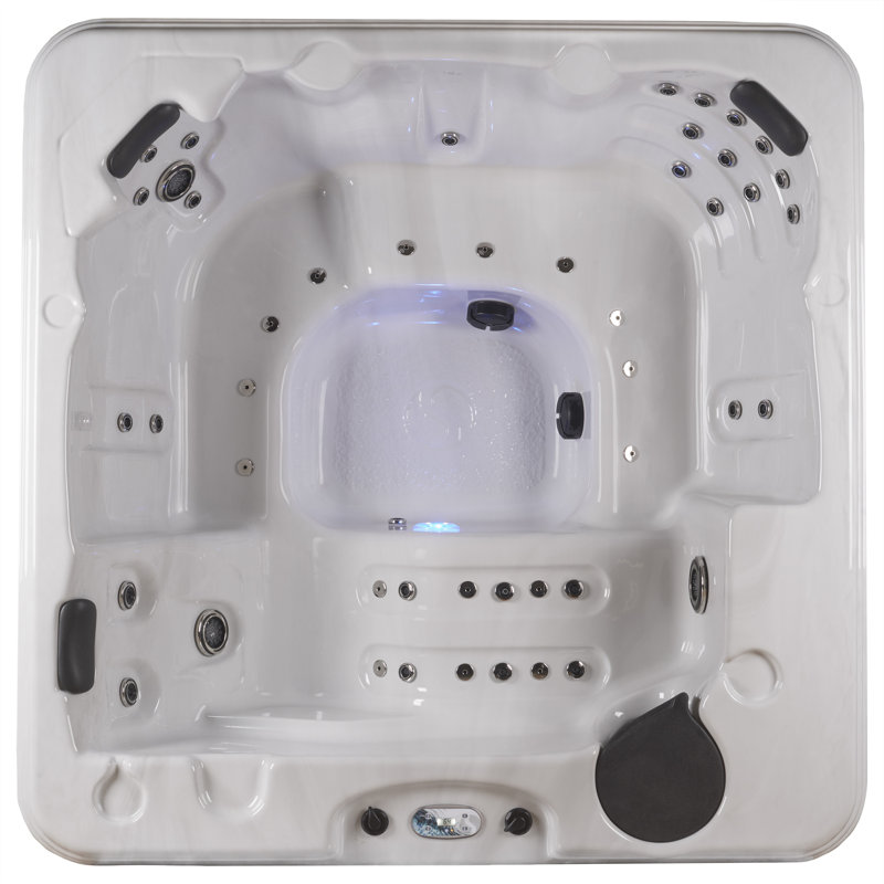 Annapolis 6-Person Gray and White Polyethylene Hot Tub