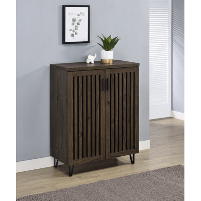 Armoire de rangement pour chaussures 2 portes Brixton Chêne fumé