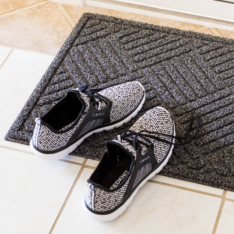 Tapis de sol 60 po x 36 po, 1 tapis d'extérieur Diamond - antidérapant et sans envers antidérapant, Gris, L 36 po x L 60 po