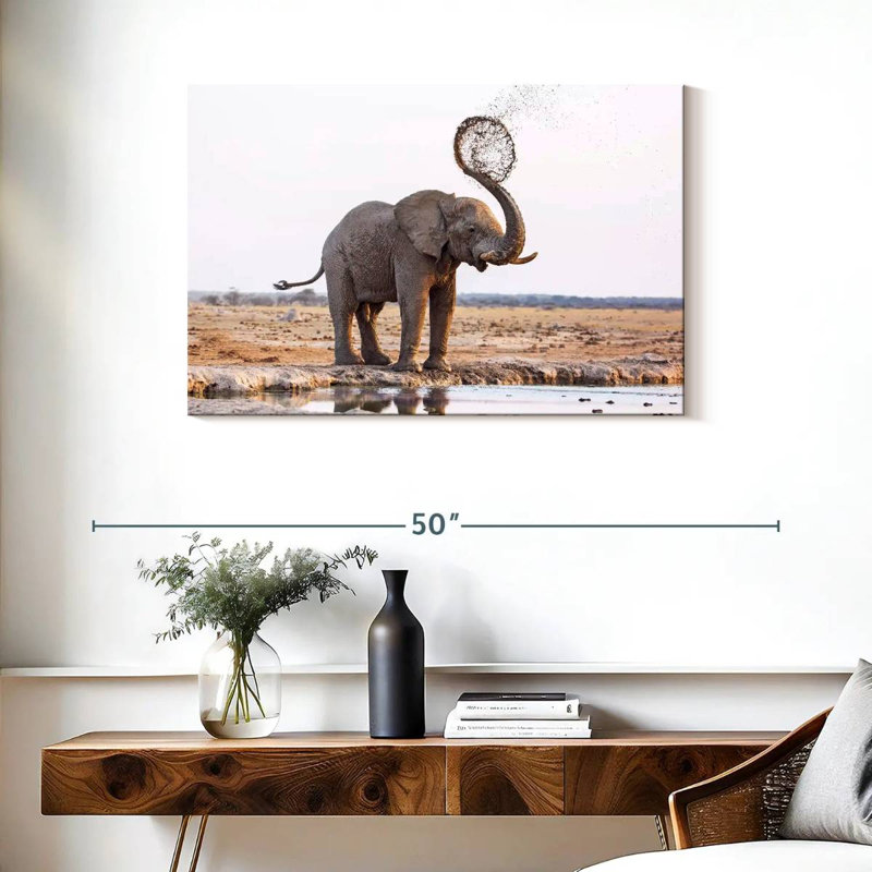 Brampt Elephant Mud Splash, 24" H x 36" W