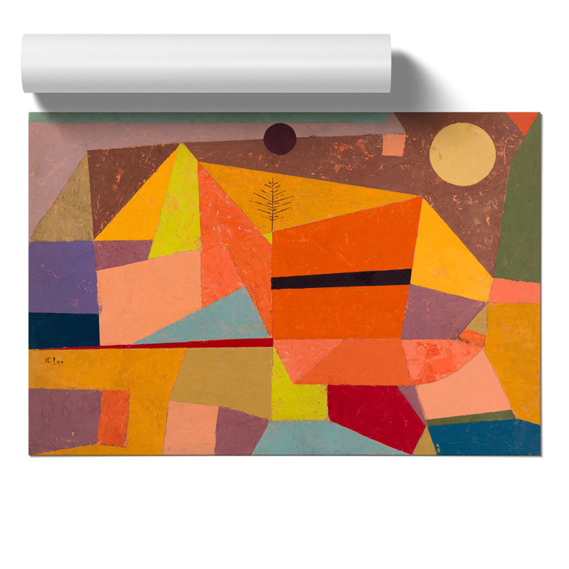 Joyful Mountain Landscape by Paul Klee - No Frame Painting, 42cm H x 59cm W x 0.1cm D