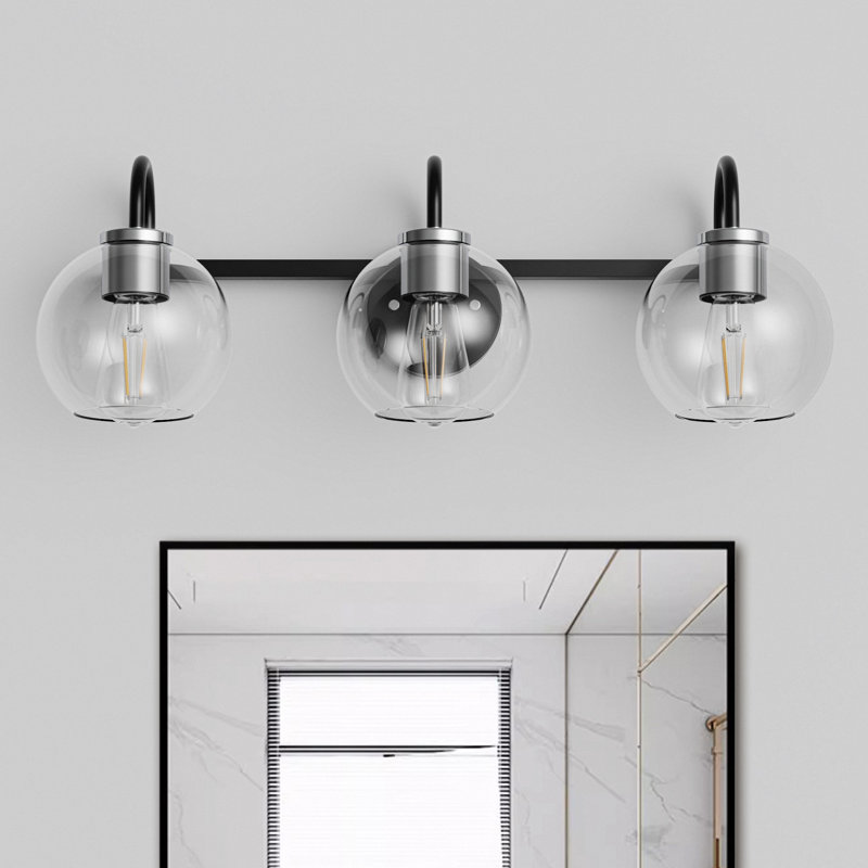 Meuble-lavabo moderne 3 lumières noir Choi Sleek