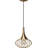 1-Light Indoor Antique Gold Hanging Mini Pendant with Oval Caged Wire Sphere-136264081