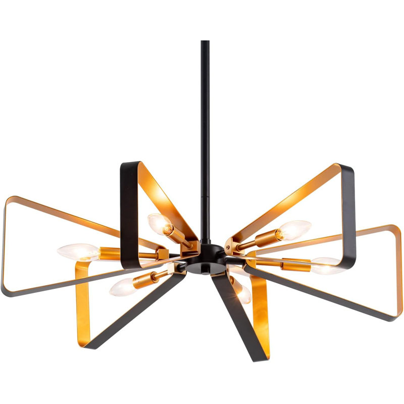 Luminaire suspendu doré 6 lumières Tietjen