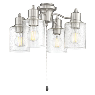 4 Light Fitter And Glass 16.7'' 4 - Light Branched Ceiling Fan Light Kit