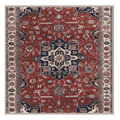 Machine Washable Persian Brown Area Rug