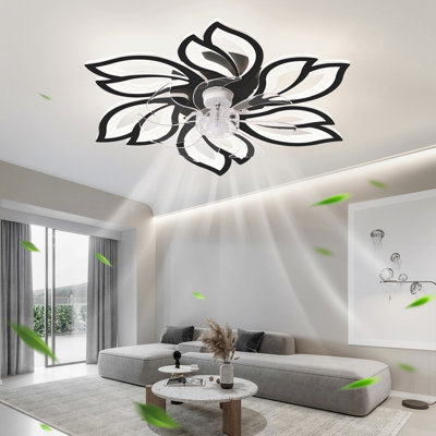 Ventilateur de plafond 25,5 po avec lumières, télécommande 3 températures de couleur, ventilateur à 6 vitesses