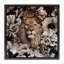 «Mixed Flowers & Lion», art mural encadré flottant par Reinders-347301934-347301932