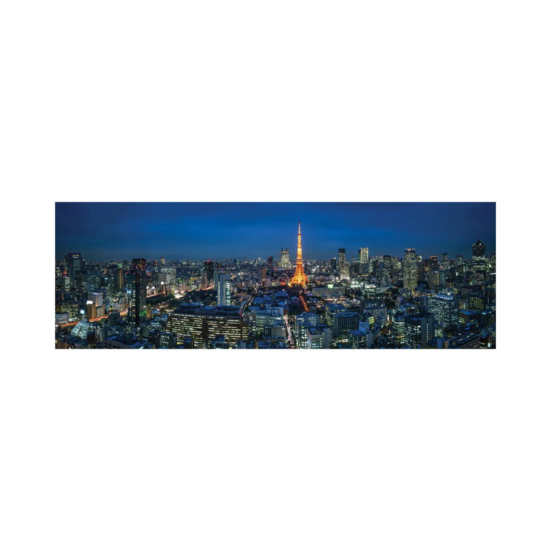 Tokyo Skyline Panorama At Night by Jan Becke - Wrapped Canvas Panoramic Print, 30.48 cm H x 91.44 cm W x 1.91 cm D