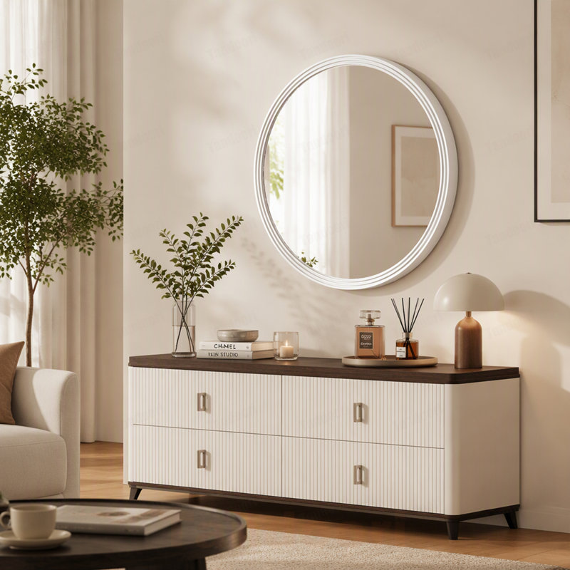 Miroir rond gris Carena