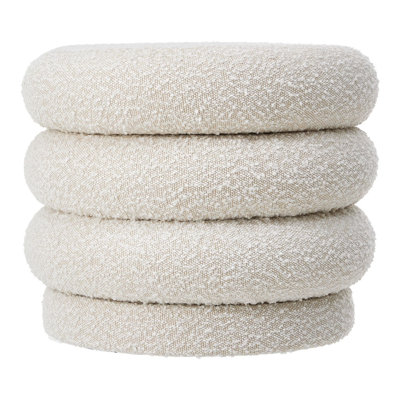 Aymee 40cm Wide Round Footstool Ottoman with Storage