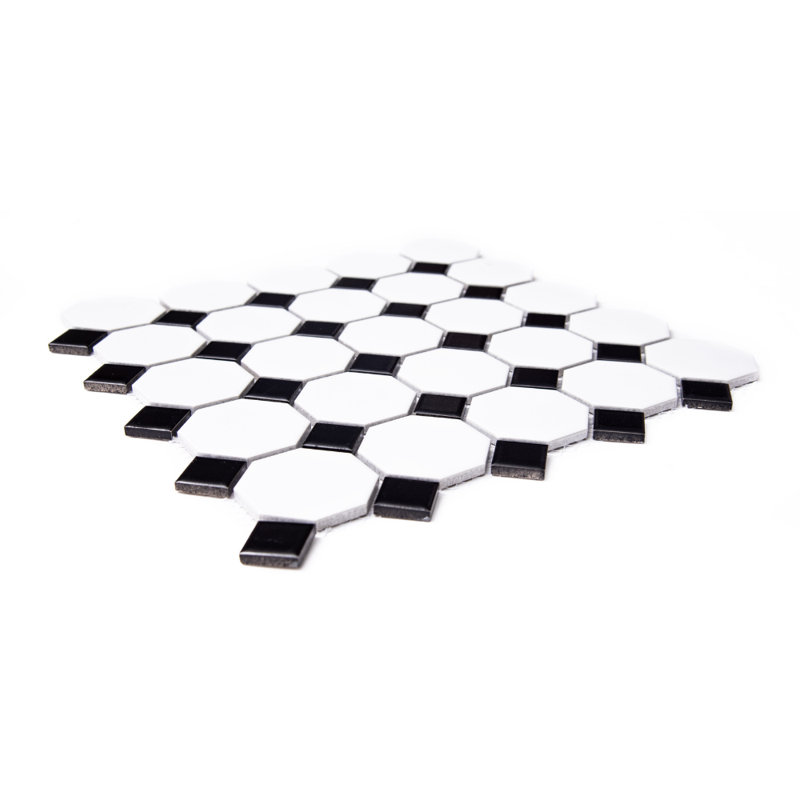 The Tile Life Check 12" x 12" Porcelain Mosaic Tile Sheet