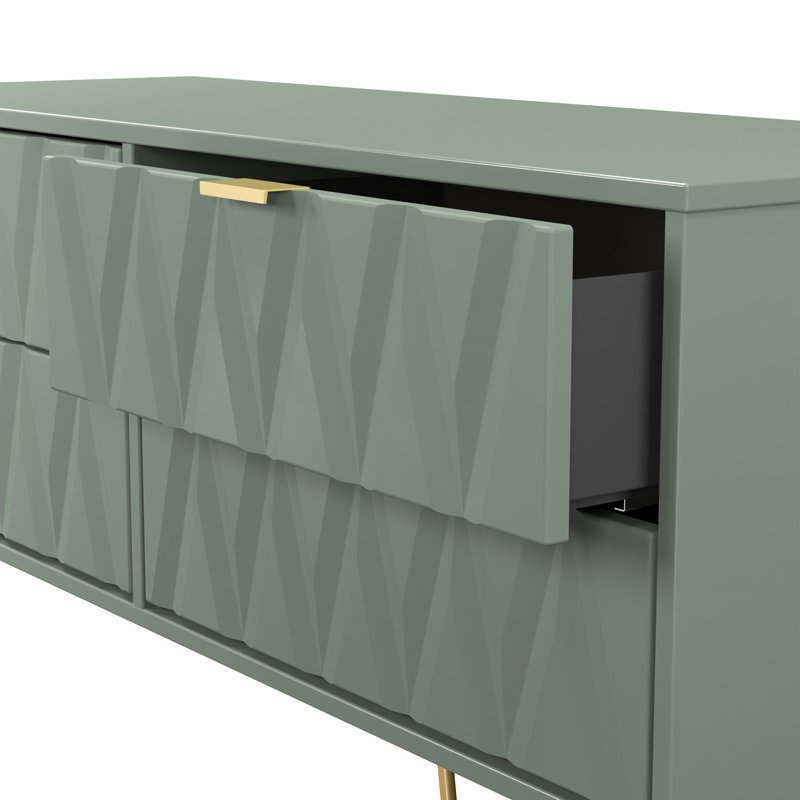 Aleza 115cm W 4 - Drawer Chest of Drawers, Green