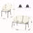 NUSA OUTDOOR PATIO FAUX WICKER METAL 3PCS CHAT SET, WHITE WICKER, 2PCS CLUB CHAIRS AND 1PC LOVESEAT, DURABLE AND STYLISH-1758945807