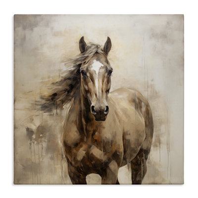 Horse with Modern Drip Canvas Wall Art by PI Creative Art