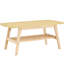 Table basse en bois massif à double couche de 39 pouces pour appartement et bureau, espace de rangement d'une profondeur de 40,08 pouces avec espace de repos pour salon de beauté