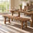 63-Inch Solid Wood Dining Bench