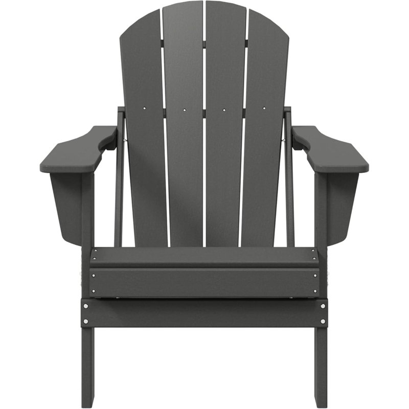 Outdoor Adirondack Chair, Plastic Fire Pit Chair, Weather Resistant Folding Patio Lawn Chair For Outside Deck Garden Backyard Balcony
