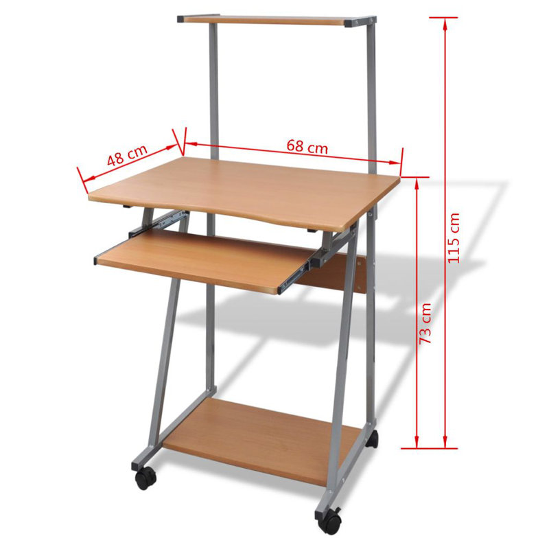68cm W Computer Desk, Brown