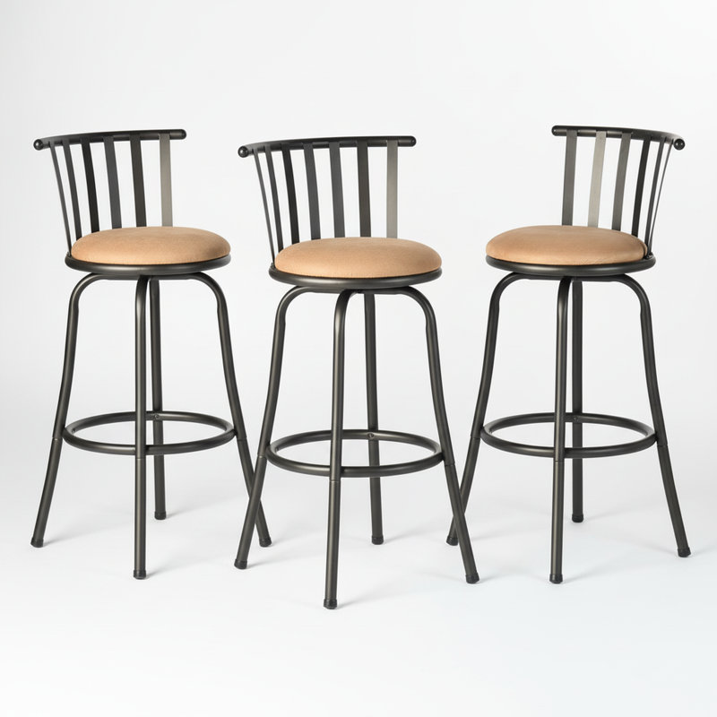 Swivel Counter Stools BarStool Upholstered Seat Includes 24" & 29" Legs Adjustable Height for Kitchen Island Bars and office