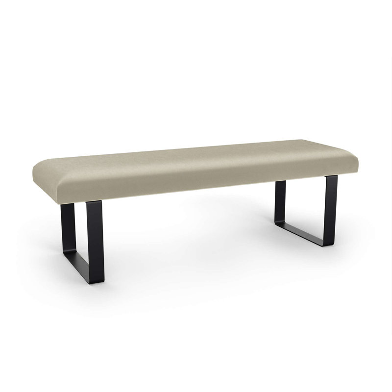 Naquaria Upholstered Bench, Cream/Black