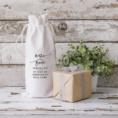 Sac de vin Mother Of The Bride Survival Kit, housse de bouteille de vin amusante, sac de vin en toile de mariage, paquet de 1