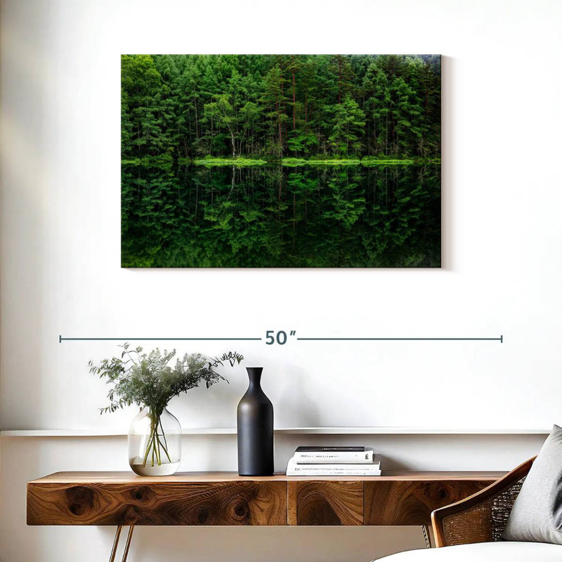 Harnek Green Forest Reflection, 24" H x 36" W